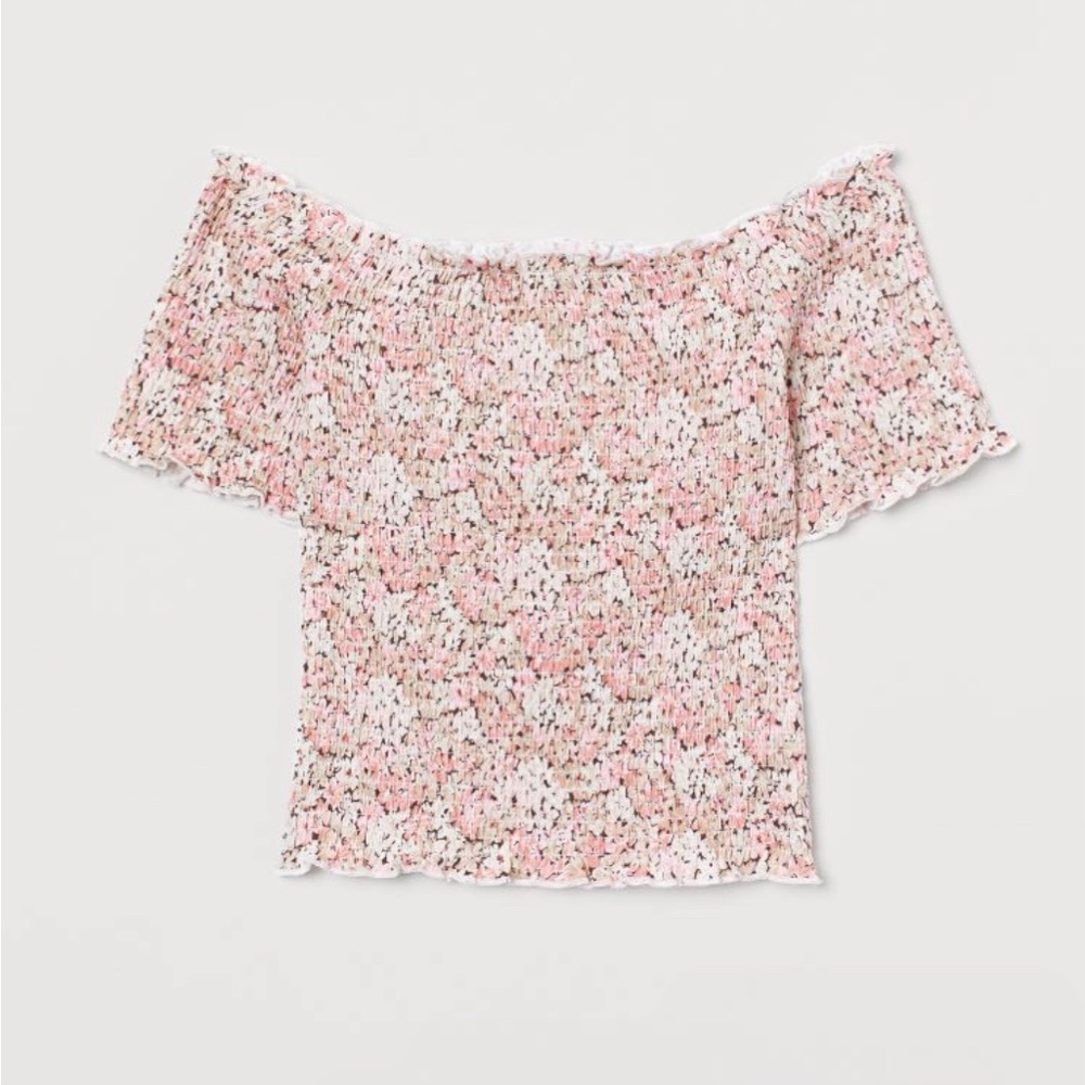 H&M Smocked Off-the Shoulder Top